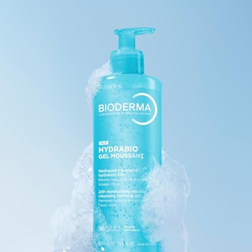 Bioderma Hydrabio Foaming Gel - 3-in-1 Cleansing, Makeup Removing and Hydrating Face Cleanser for Dehydrated Skin, 13.5 Fl Oz Avelisse
