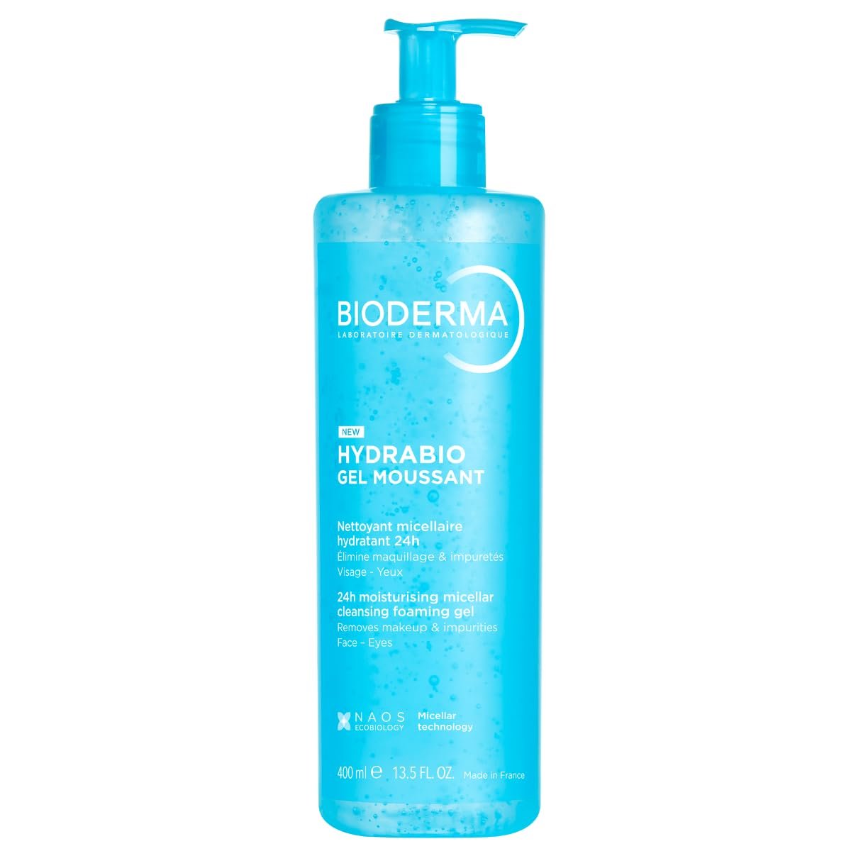 Bioderma Hydrabio Foaming Gel - 3-in-1 Cleansing, Makeup Removing and Hydrating Face Cleanser for Dehydrated Skin, 13.5 Fl Oz Avelisse