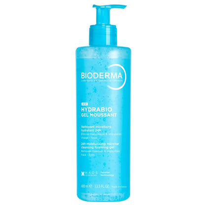 Bioderma Hydrabio Foaming Gel - 3-in-1 Cleansing, Makeup Removing and Hydrating Face Cleanser for Dehydrated Skin, 13.5 Fl Oz Avelisse