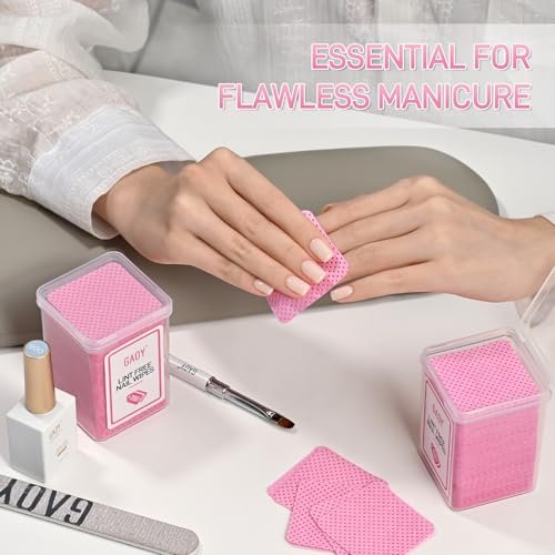 GAOY Lint Free Nail Wipes, 400 Pcs Nail Polish Remover Pads, Non-Woven Cotton Pads Gel Cleaning Wipes, Manicure Supplies for Professional Salon and DIY Art - görsel 12