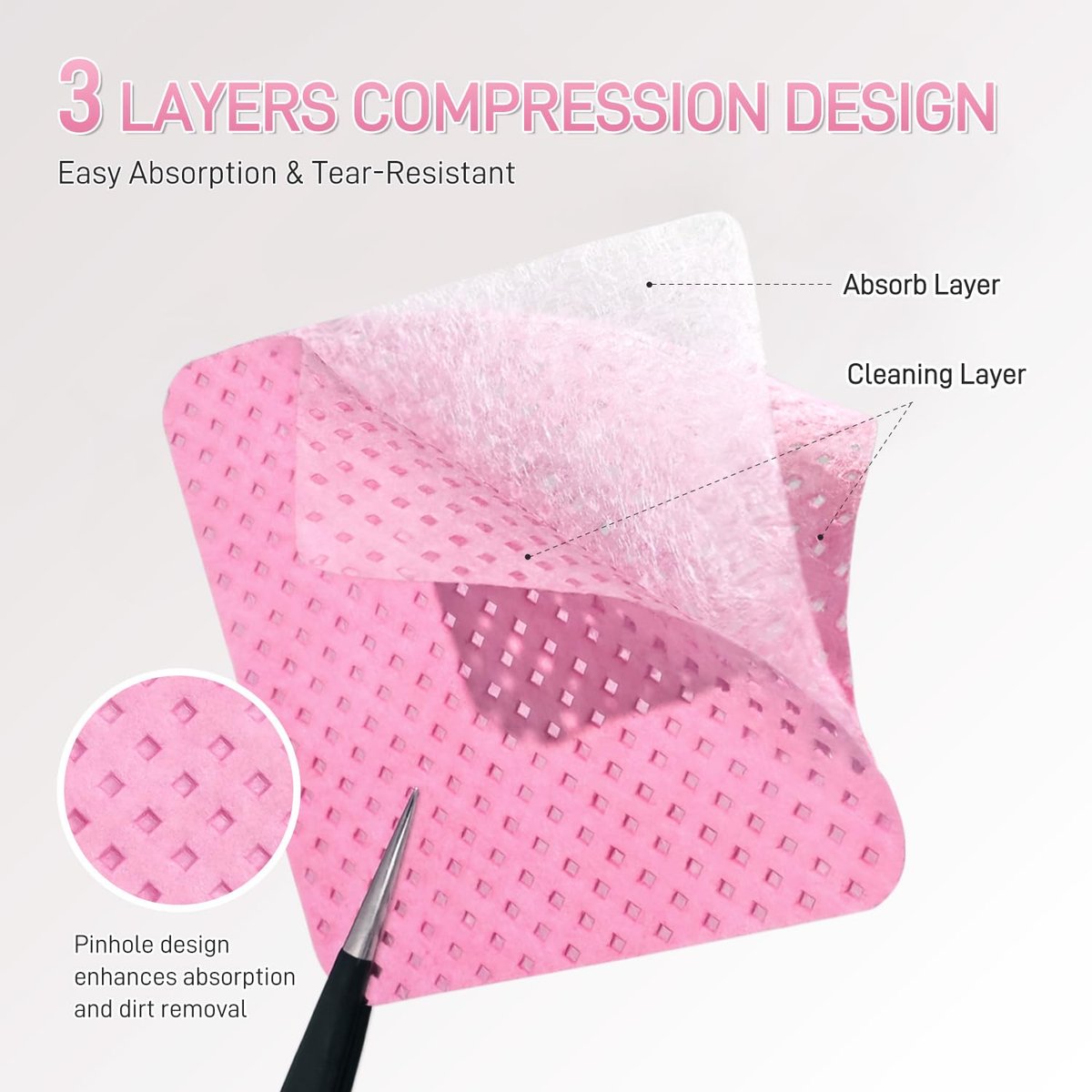 GAOY Lint Free Nail Wipes, 400 Pcs Nail Polish Remover Pads, Non-Woven Cotton Pads Gel Cleaning Wipes, Manicure Supplies for Professional Salon and DIY Art - görsel 3