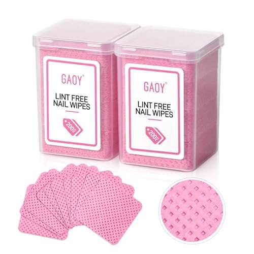 GAOY Lint Free Nail Wipes, 400 Pcs Nail Polish Remover Pads, Non-Woven Cotton Pads Gel Cleaning Wipes, Manicure Supplies for Professional Salon and DIY Art - görsel 2