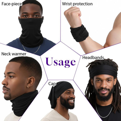 Guduling 4-Pack Dreads Caps – Soft Spandex Loc Socks for Men & Women, Black