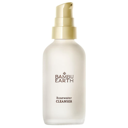 BAMBU EARTH Rosewater Face Cleanser – Hydrating, Balancing & Soothing Non-Foaming Daily Cleanser with Organic Rosewater Hydrosol – Alcohol-Free, Supports Natural Skin Barrier – 4 Fl Oz Avelisse