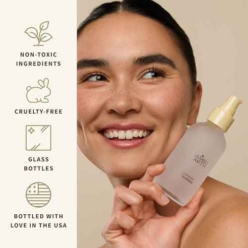 BAMBU EARTH Rosewater Face Cleanser – Hydrating, Balancing & Soothing Non-Foaming Daily Cleanser with Organic Rosewater Hydrosol – Alcohol-Free, Supports Natural Skin Barrier – 4 Fl Oz Avelisse