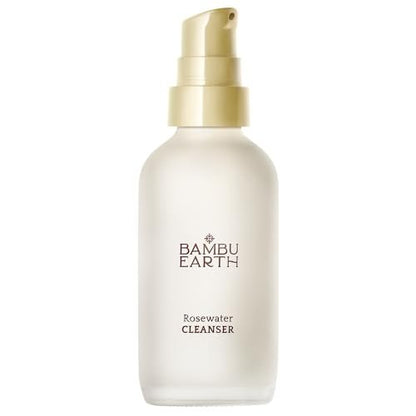 BAMBU EARTH Rosewater Face Cleanser – Hydrating, Balancing & Soothing Non-Foaming Daily Cleanser with Organic Rosewater Hydrosol – Alcohol-Free, Supports Natural Skin Barrier – 4 Fl Oz Avelisse
