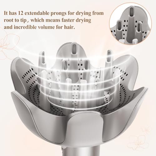 FABMIRA Curl-Defining Diffuser Attachment for Shark FlexStyle – Adjustable Prongs Diffuser for Curly and Coily Hair, Reduces Frizz, Defines Curls, Lifts Roots (Stone) Avelisse