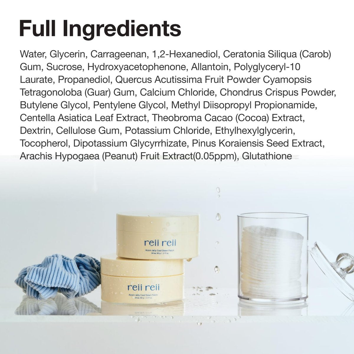 reii reii Acorn Jelly CoolDown Patch – Vegan Hydrogel Patches with Dotori Extract & Glacier Water for Instant Cooling & Soothing Relief – Non-Slip Fit, Korean Skincare (34ea) Avelisse