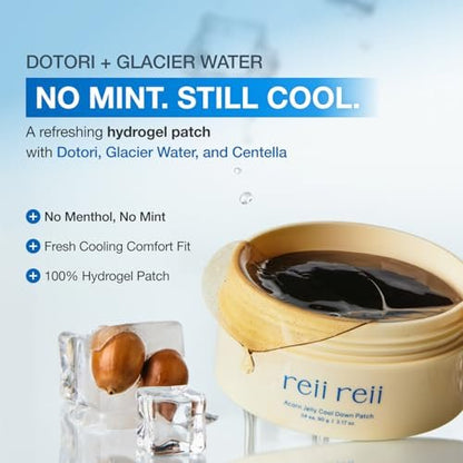 reii reii Acorn Jelly CoolDown Patch – Vegan Hydrogel Patches with Dotori Extract & Glacier Water for Instant Cooling & Soothing Relief – Non-Slip Fit, Korean Skincare (34ea) Avelisse