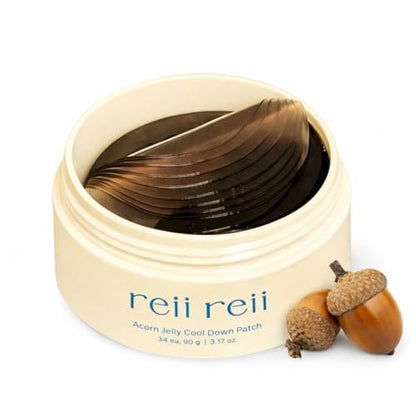 reii reii Acorn Jelly CoolDown Patch – Vegan Hydrogel Patches with Dotori Extract & Glacier Water for Instant Cooling & Soothing Relief – Non-Slip Fit, Korean Skincare (34ea) Avelisse