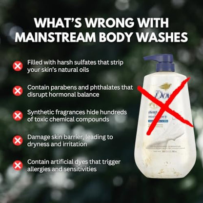 PRIMALS Natural Body Wash - Aloe Vera, Raw Honey, Green Tea - 13.5 Fl Oz - Sulfate-Free, Paraben-Free, Dye-Free Avelisse