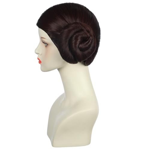 Yuehong Short Brown Double Buns Women Wig – Anime Cosplay Wig, Heat Resistant Synthetic Fiber, Breathable Costume Hair - görsel 8