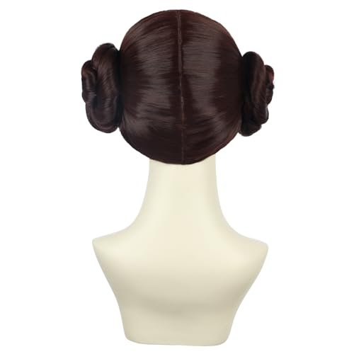 Yuehong Short Brown Double Buns Women Wig – Anime Cosplay Wig, Heat Resistant Synthetic Fiber, Breathable Costume Hair - görsel 12