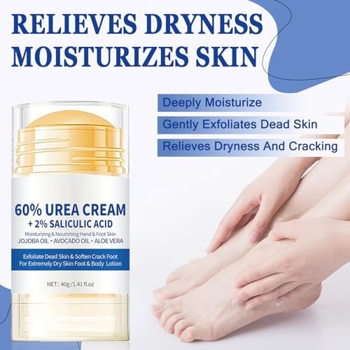 2-Pack 60% Urea Cream with 2% Salicylic Acid – Maximum Strength Foot Cream for Dry, Cracked Feet & Hands – Hydrating & Exfoliating Avelisse