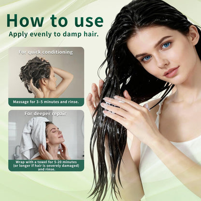 Amifiy Keratin Hair Mask - Deep Conditioning Treatment for Dry & Damaged Hair, Anti-Frizz, Intensive Hydrating & Repairing, 8 Fl Oz