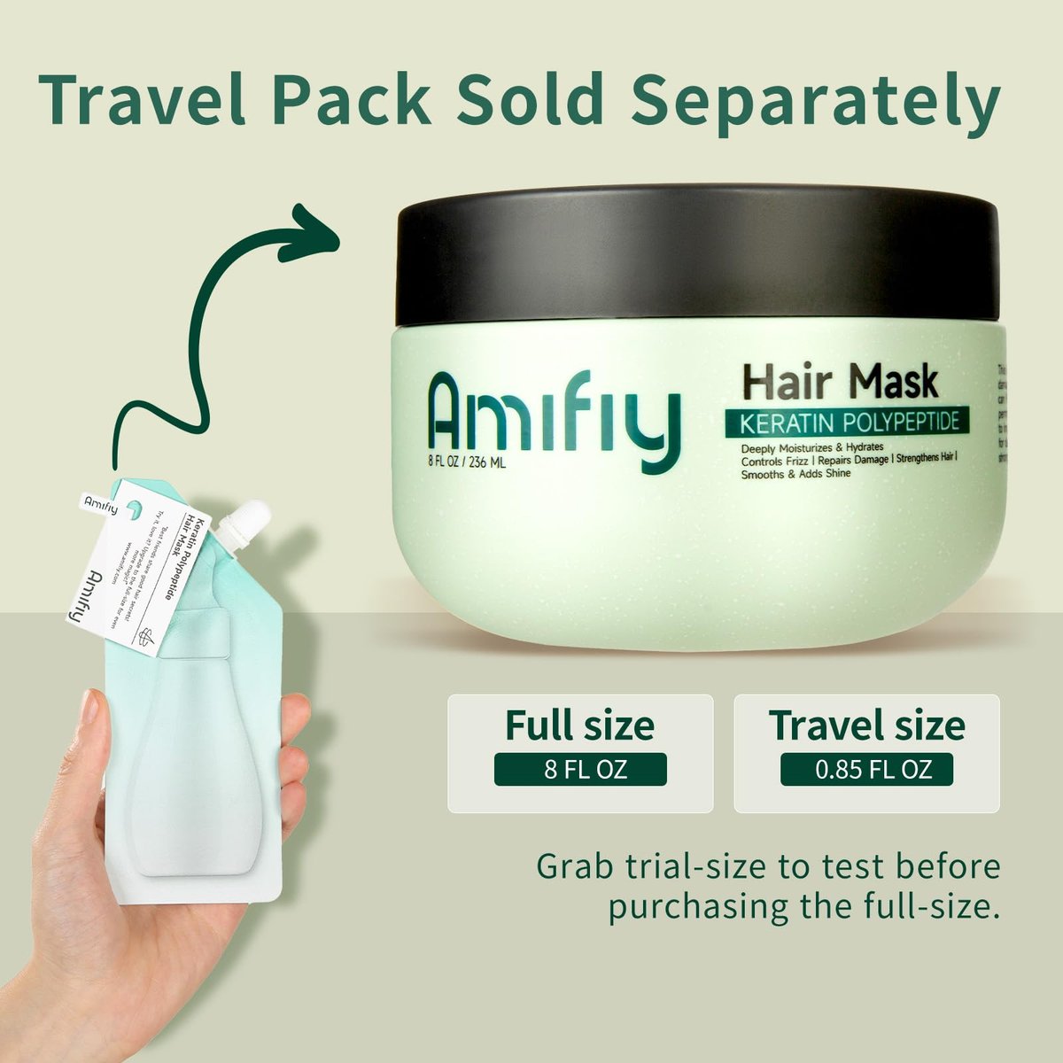 Amifiy Keratin Hair Mask - Deep Conditioning Treatment for Dry & Damaged Hair, Anti-Frizz, Intensive Hydrating & Repairing, 8 Fl Oz - görsel 17