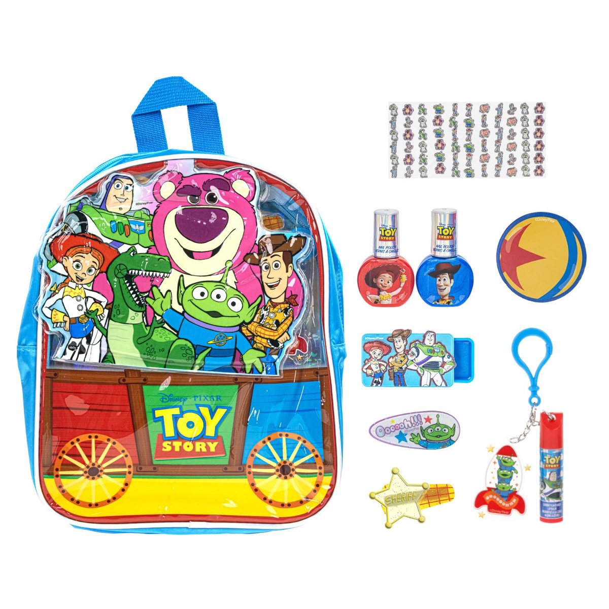 Toy Story Bag Makeup Set for Kids - Townley Girl Nail Polish, Lip Gloss, Lip Balm, Hair Pins, and Cosmetic Bag Gift Set - görsel 1