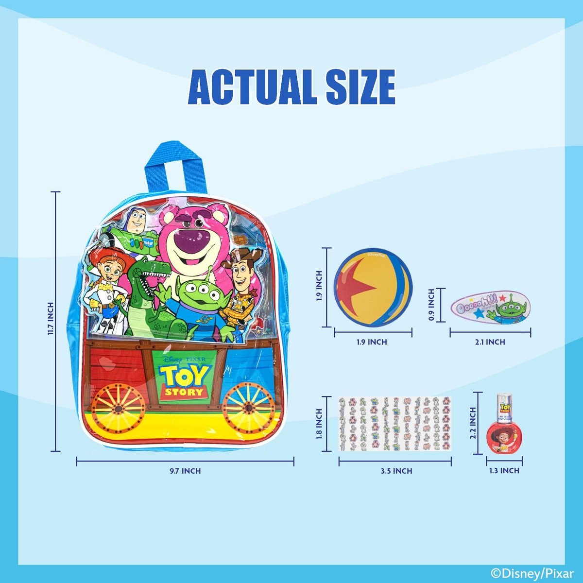 Toy Story Bag Makeup Set for Kids - Townley Girl Nail Polish, Lip Gloss, Lip Balm, Hair Pins, and Cosmetic Bag Gift Set - görsel 5