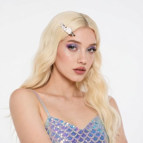 5 PCS Shell Pearl Starfish Hair Clip Set – Princess Mermaid Hair Accessories for Women, White & Blue - görsel 8