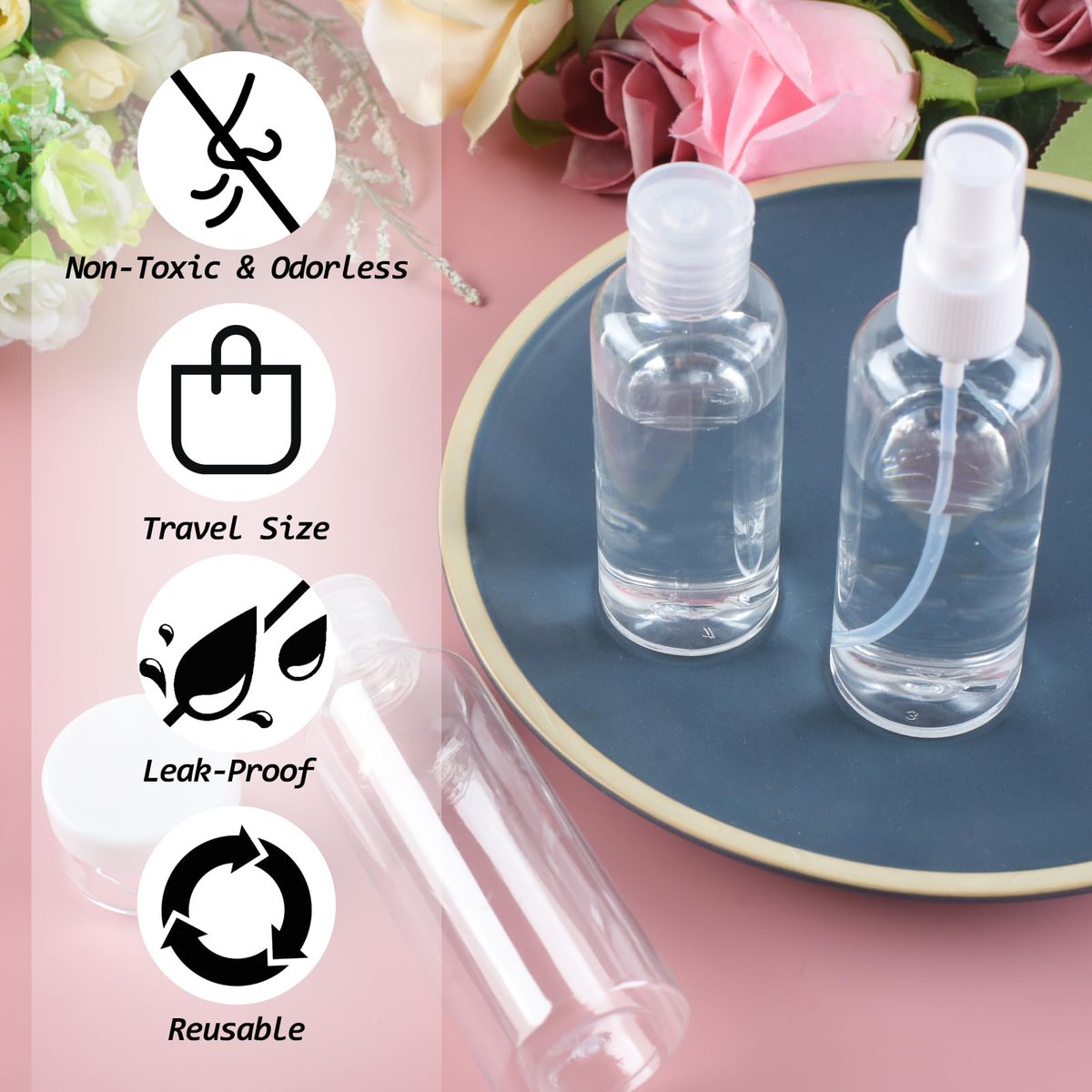 Ninsula 8-Piece Travel Bottles Set - TSA Approved Leak-Proof Toiletry Containers for Shampoo, Conditioner, and Cream - Reusable Travel Essentials for Women and Men - görsel 13