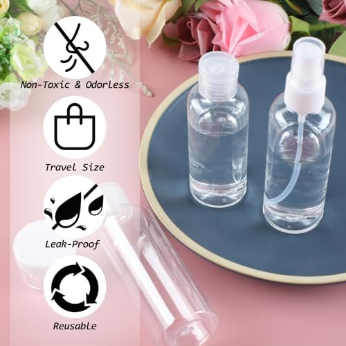 Ninsula 8-Piece Travel Bottles Set - TSA Approved Leak-Proof Toiletry Containers for Shampoo, Conditioner, and Cream - Reusable Travel Essentials for Women and Men - görsel 14