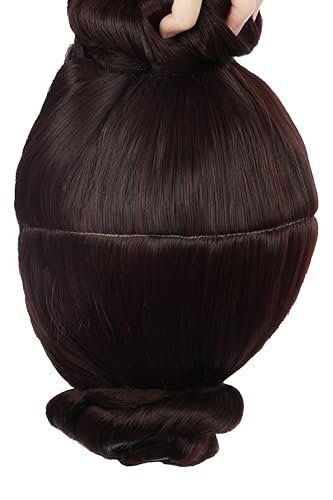 karlery Women Short Dark Brown Wig with Two Buns Princess Cosplay Wig Heat Resistant Synthetic Fiber Breathable Adjustable Size for Halloween Costume Party - görsel 16