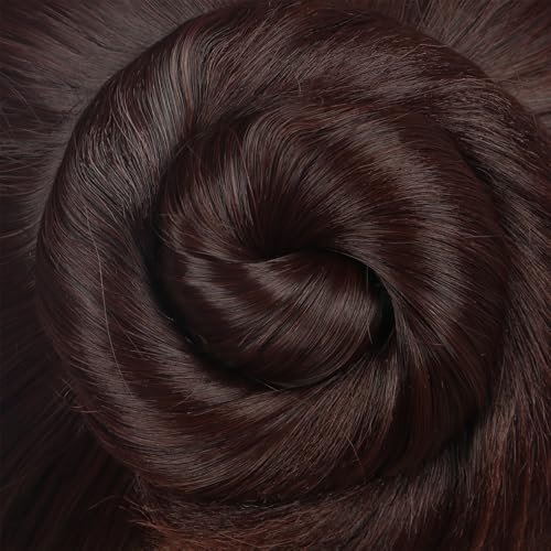 karlery Women Short Dark Brown Wig with Two Buns Princess Cosplay Wig Heat Resistant Synthetic Fiber Breathable Adjustable Size for Halloween Costume Party - görsel 14