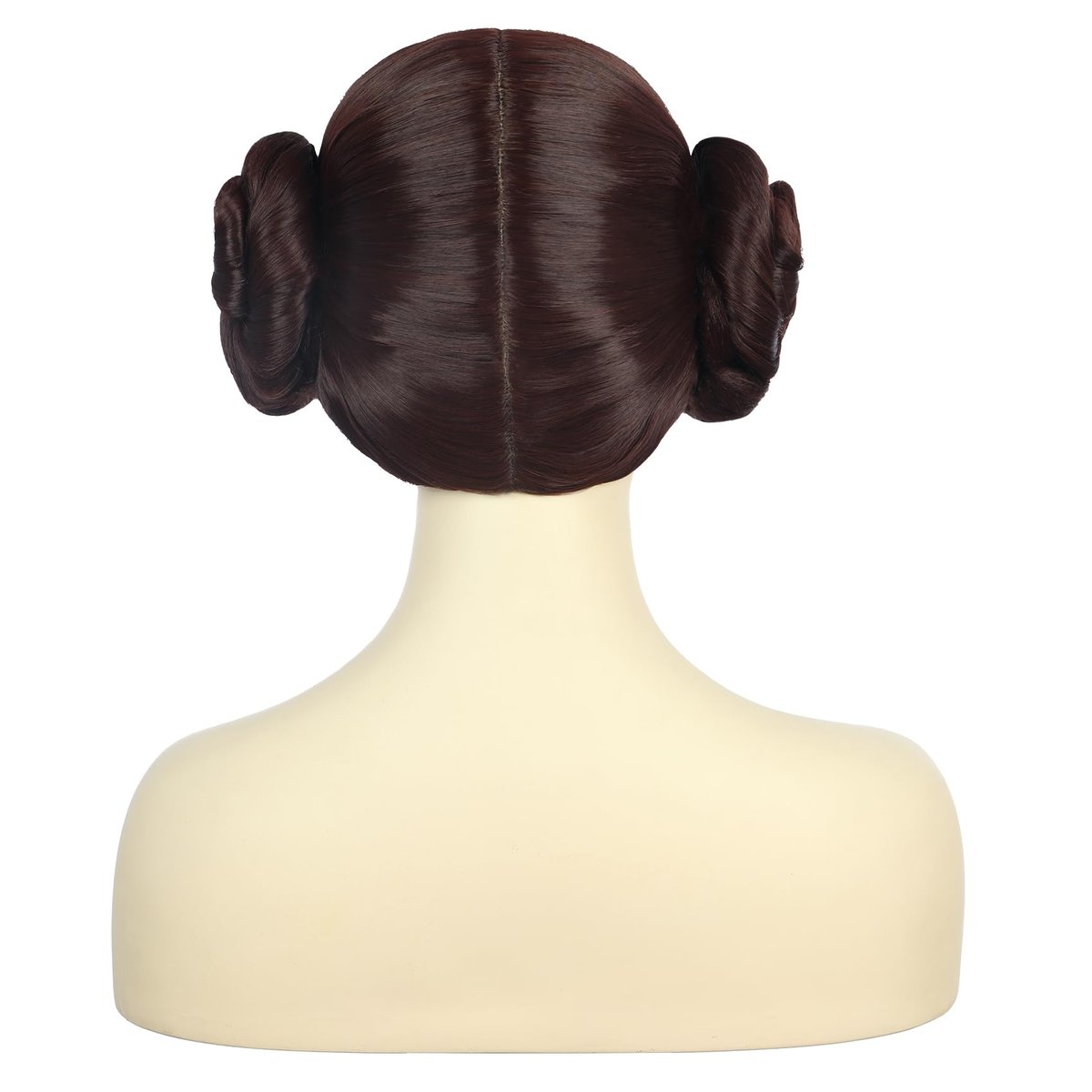 karlery Women Short Dark Brown Wig with Two Buns Princess Cosplay Wig Heat Resistant Synthetic Fiber Breathable Adjustable Size for Halloween Costume Party - görsel 11