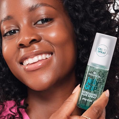 Essence Jelly Grip Refreshing Aloe Spray – Hydrating Gel-to-Mist Makeup Primer, Setter & Refresher with Aloe Vera, Vegan & Cruelty-Free, 1.6 Fl Oz