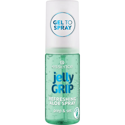 Essence Jelly Grip Refreshing Aloe Spray – Hydrating Gel-to-Mist Makeup Primer, Setter & Refresher with Aloe Vera, Vegan & Cruelty-Free, 1.6 Fl Oz