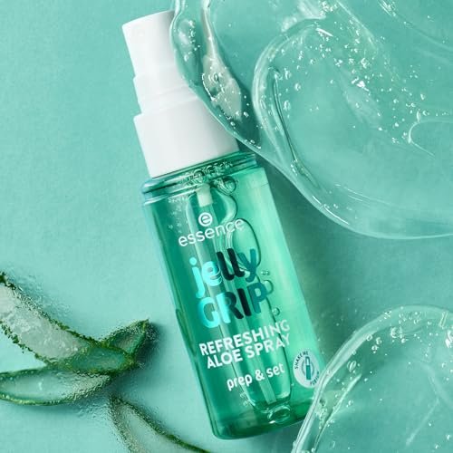 Essence Jelly Grip Refreshing Aloe Spray – Hydrating Gel-to-Mist Makeup Primer, Setter & Refresher with Aloe Vera, Vegan & Cruelty-Free, 1.6 Fl Oz - görsel 12