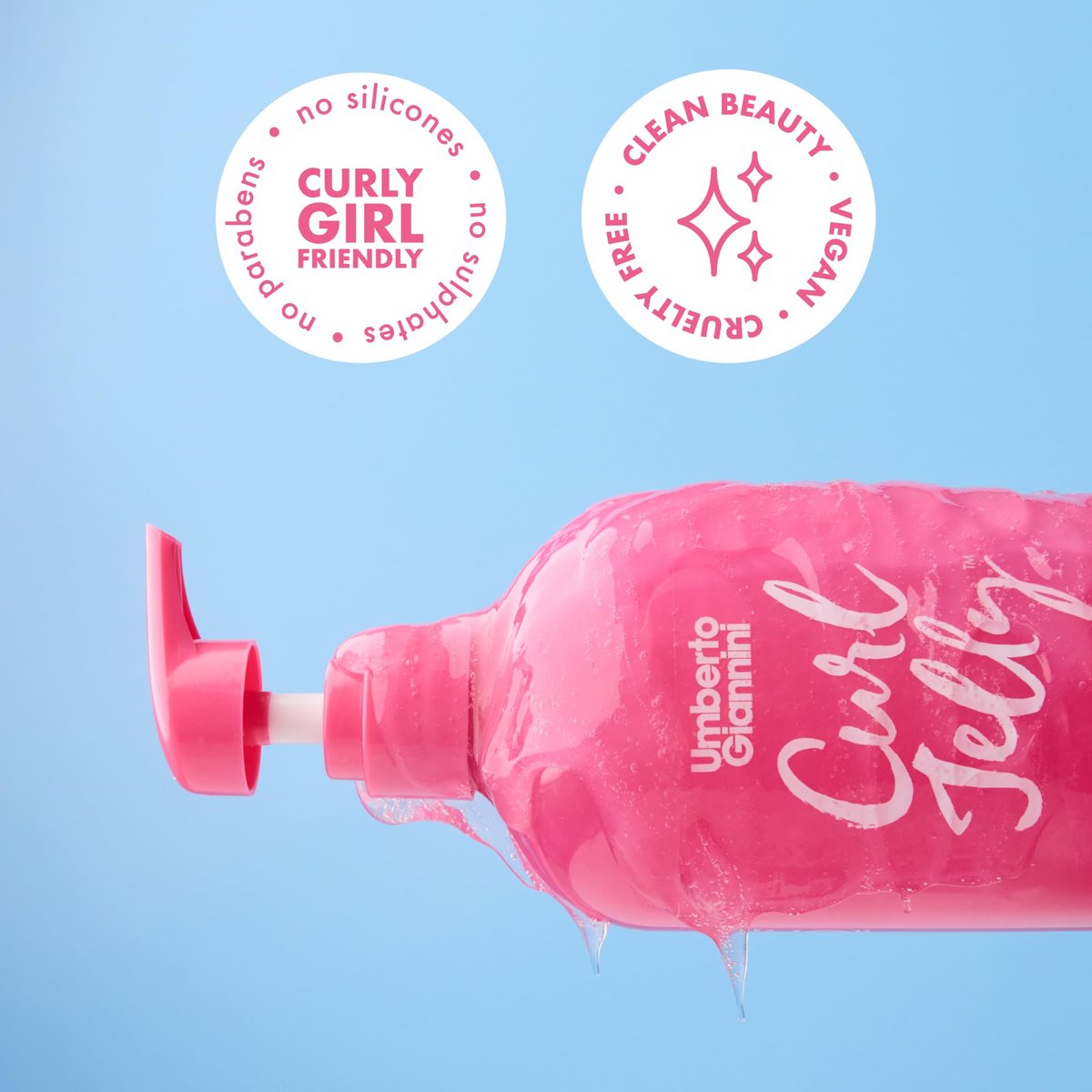 Umberto Giannini Curl Jelly Scrunching Jelly - Vegan & Cruelty Free Frizz Solution Gel for Curly or Wavy Hair, XL 16.9 fl oz Avelisse