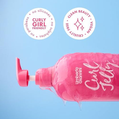 Umberto Giannini Curl Jelly Scrunching Jelly - Vegan & Cruelty Free Frizz Solution Gel for Curly or Wavy Hair, XL 16.9 fl oz Avelisse