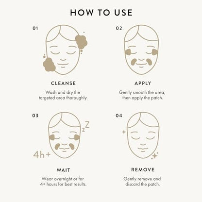 KPLUS K+ Overnight Wrinkle Patches for Forehead, Crow’s Feet & Smile Lines – 60 Count with Hyaluronic Acid, Peptides & Adenosine Avelisse