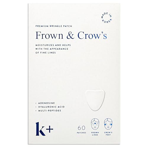 KPLUS K+ Overnight Wrinkle Patches for Forehead, Crow’s Feet & Smile Lines – 60 Count with Hyaluronic Acid, Peptides & Adenosine Avelisse