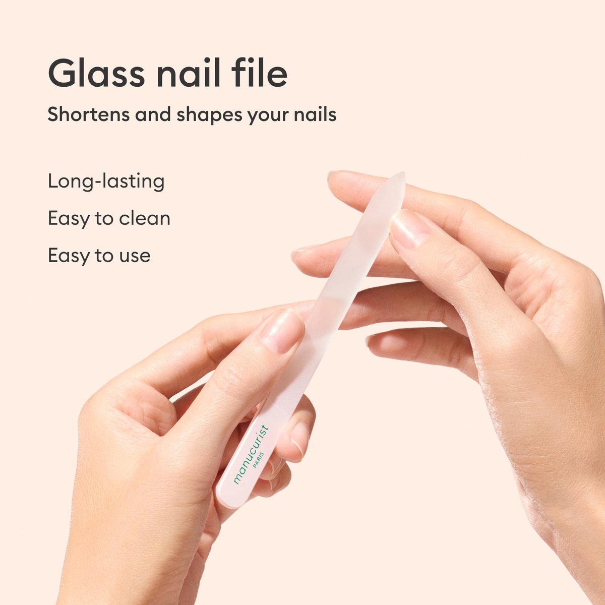 Manucurist Glass Nail Accessory Trio – Exclusive Tube Set with Glass Nail File, Buffer, and Cuticle Pusher – Manicure Tools Set for Women – Nail Care Accessories - görsel 7