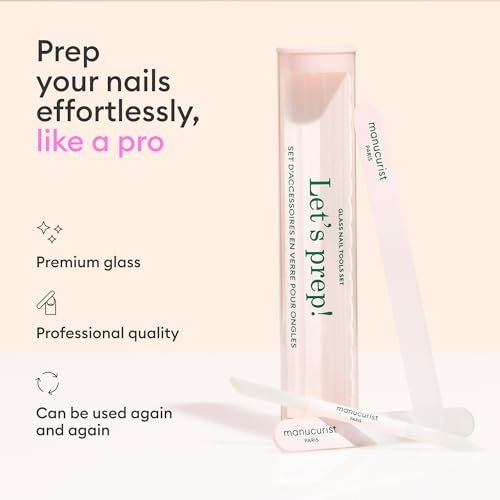 Manucurist Glass Nail Accessory Trio – Exclusive Tube Set with Glass Nail File, Buffer, and Cuticle Pusher – Manicure Tools Set for Women – Nail Care Accessories - görsel 4