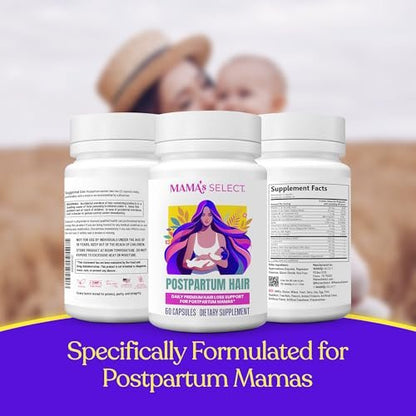 Mama’s Select Postpartum Hair Loss Vitamins – Reduce Shedding, Restore Thickness, Shine & Strength – Safe for Breastfeeding Avelisse