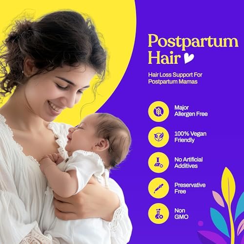 Mama’s Select Postpartum Hair Loss Vitamins – Reduce Shedding, Restore Thickness, Shine & Strength – Safe for Breastfeeding Avelisse