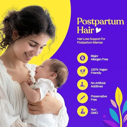 Mama’s Select Postpartum Hair Loss Vitamins – Reduce Shedding, Restore Thickness, Shine & Strength – Safe for Breastfeeding Avelisse