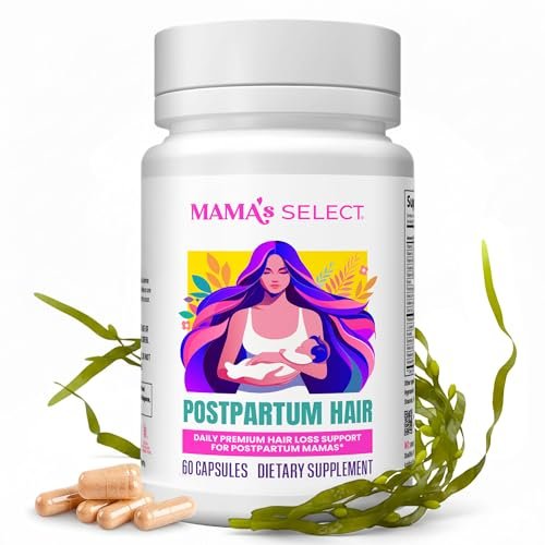 Mama’s Select Postpartum Hair Loss Vitamins – Reduce Shedding, Restore Thickness, Shine & Strength – Safe for Breastfeeding Avelisse