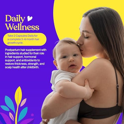 Mama’s Select Postpartum Hair Loss Vitamins – Reduce Shedding, Restore Thickness, Shine & Strength – Safe for Breastfeeding Avelisse