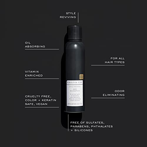 Kristin Ess 2-in-1 Bundle Home & Travel Size Dry Shampoo Spray for Oily Hair - Absorbs Oil, Adds Volume, Style Extender + Fragrance Refresher - Sulfate-Free, Vegan & Color Safe - Fresh Pear Fragrance Avelisse