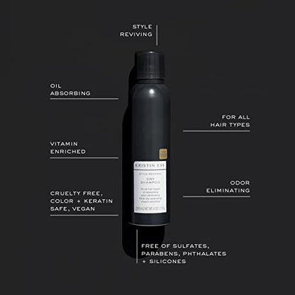 Kristin Ess 2-in-1 Bundle Home & Travel Size Dry Shampoo Spray for Oily Hair - Absorbs Oil, Adds Volume, Style Extender + Fragrance Refresher - Sulfate-Free, Vegan & Color Safe - Fresh Pear Fragrance Avelisse