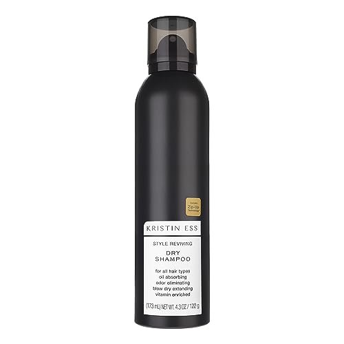 Kristin Ess 2-in-1 Bundle Home & Travel Size Dry Shampoo Spray for Oily Hair - Absorbs Oil, Adds Volume, Style Extender + Fragrance Refresher - Sulfate-Free, Vegan & Color Safe - Fresh Pear Fragrance Avelisse