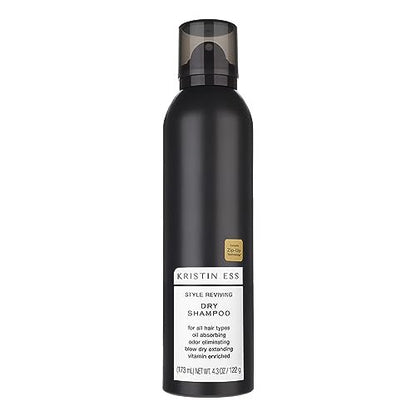Kristin Ess 2-in-1 Bundle Home & Travel Size Dry Shampoo Spray for Oily Hair - Absorbs Oil, Adds Volume, Style Extender + Fragrance Refresher - Sulfate-Free, Vegan & Color Safe - Fresh Pear Fragrance Avelisse