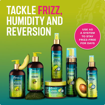 Mielle Organics Avocado & Tamanu Curly Hair Mousse - Anti Frizz Hair Foam for Curly, Wavy, Coily Styles - Medium Hold Styling to Define & Control for a Soft, Natural Shine Finish (7.5oz) Avelisse