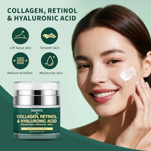 Agenyx Retinol Cream Face Moisturizer with Collagen & Hyaluronic Acid - Anti Aging Wrinkle Repair Night Cream for Women & Men, 1.7 oz - görsel 9