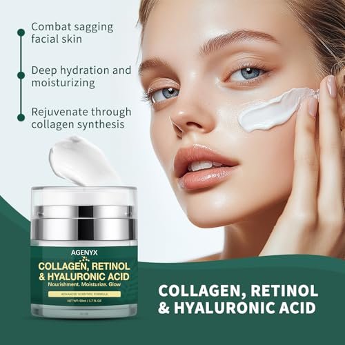 Agenyx Retinol Cream Face Moisturizer with Collagen & Hyaluronic Acid - Anti Aging Wrinkle Repair Night Cream for Women & Men, 1.7 oz - görsel 11