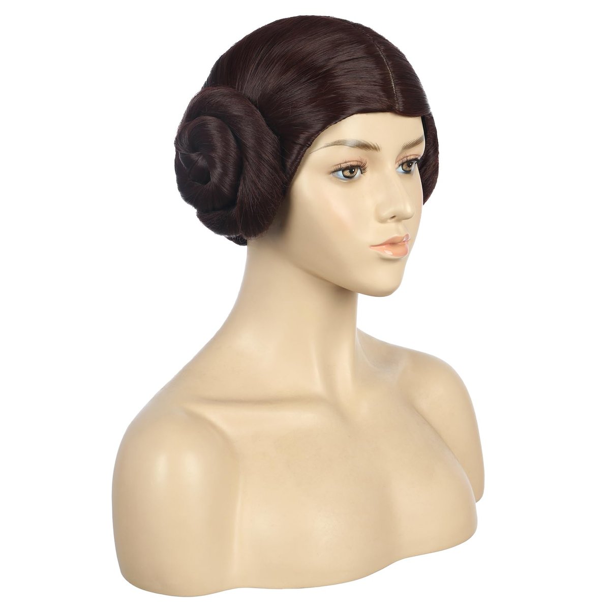 VGbeaty Women Short Curly Brown Wig with 2 Buns – Princess Anime Cosplay Funny Wig, Heat Resistant Synthetic Fiber, Soft Durable Adjustable Size Breathable Cap for Halloween Costume Fancy Party - görsel 7